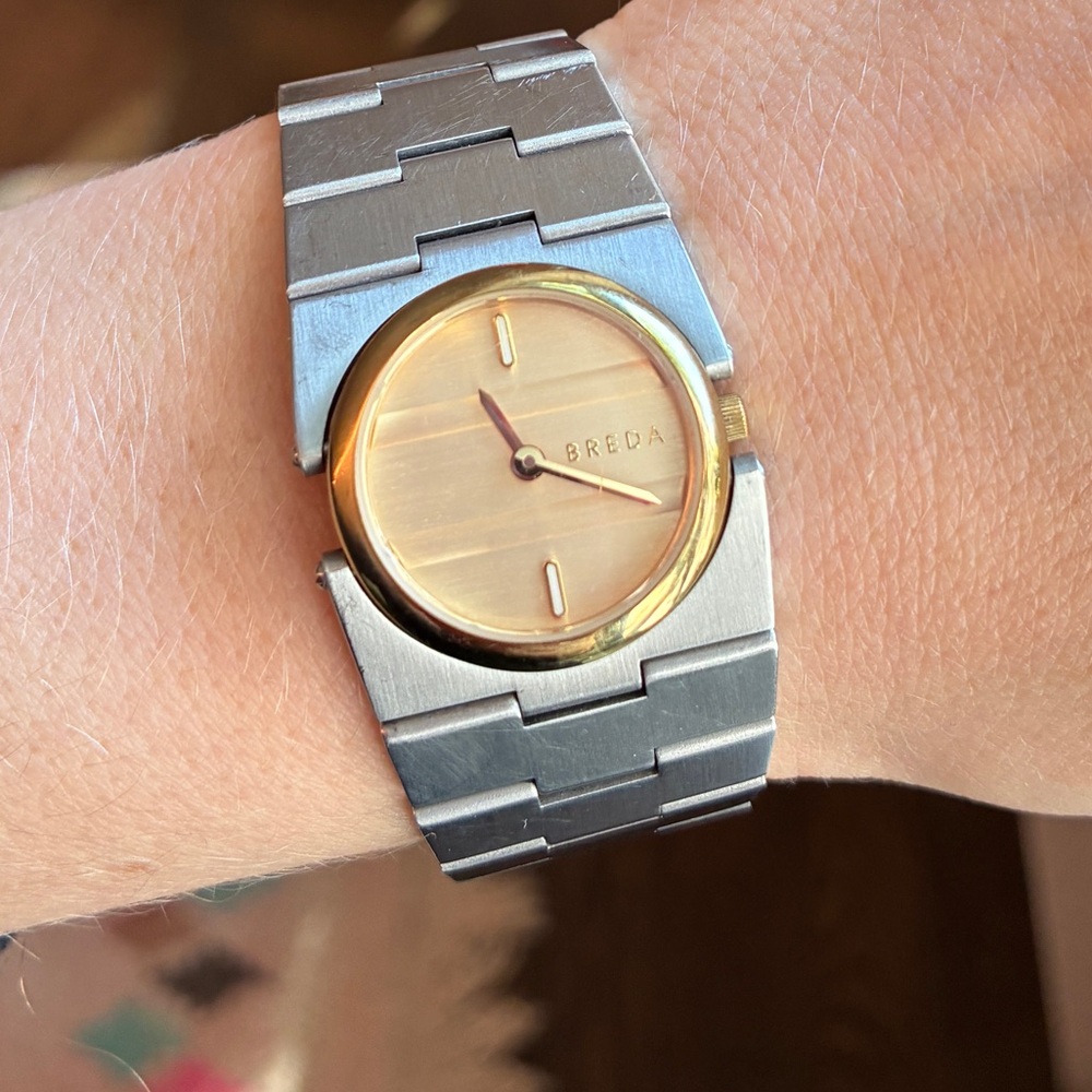 Breda Sync Two-Tone Silver and Gold Watch